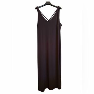 Addition Elle Black Maxi Tank Style dress-back Cross Straps-Size 3X